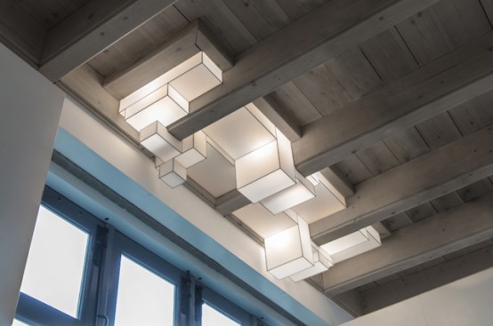 Flexible And Minimalist Cubic Ceiling Lamps