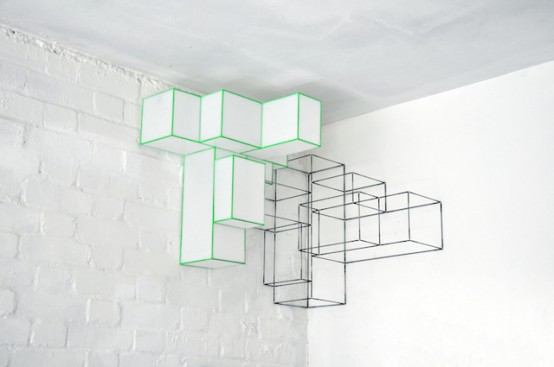 Flexible And Minimalist Cubic Ceiling Lamps