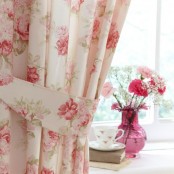 delicate pink floral curtains will make your space timelessly chic and beautiful and will add a subtle touch of color