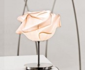 a blush flower-shaped table lamp is a very beautiful and romantic piece to finish off your interior