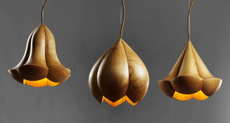 quirky carved wood flower shaped pendant lamps will make your interior more natural and chic