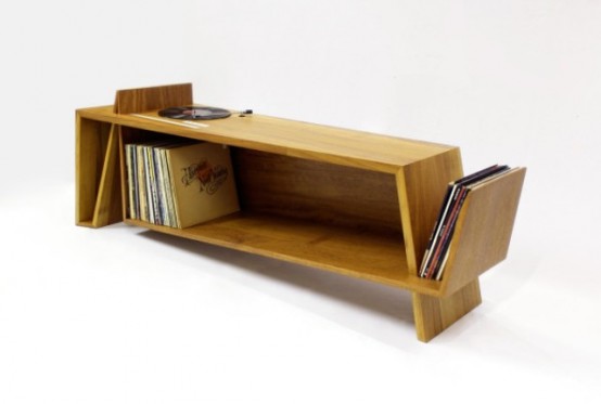 Folded Record Bureau Inspired By A Mid Century Console