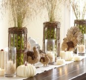 tall glasses with limes and greenery will refresh your Thanksgiving tablescape and make it special