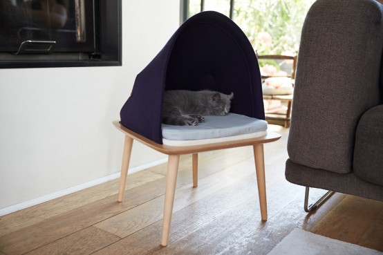 Functional And Elegant Feline Cocoon Furniture