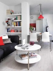 Functional Black White Red Small Apartment