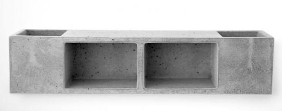 Functional Concrete Bathroom Shelf