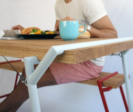 Functional Industrial Atlas Dining Table And Desk In One