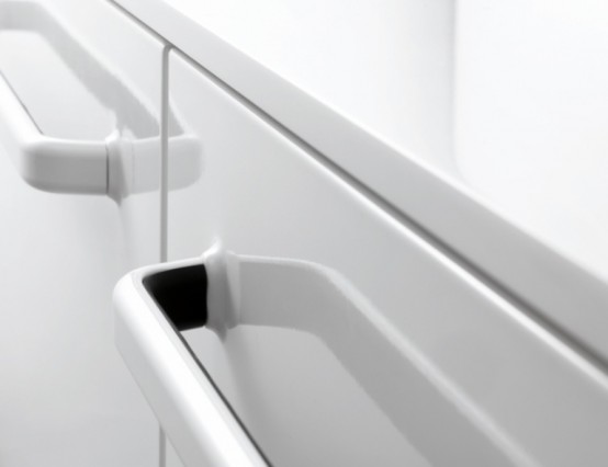 Functional Minimalist White Bathroom Furniture