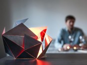 Futuristic And Geometric Origami Lamp Of Steel