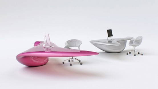 Futuristic Bright Office Desk