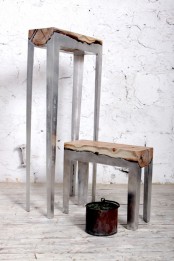 Futuristic Furniture Collection Of Molten Aluminum And Wood