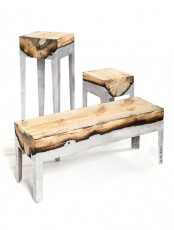 Futuristic Furniture Collection Of Molten Aluminum And Wood