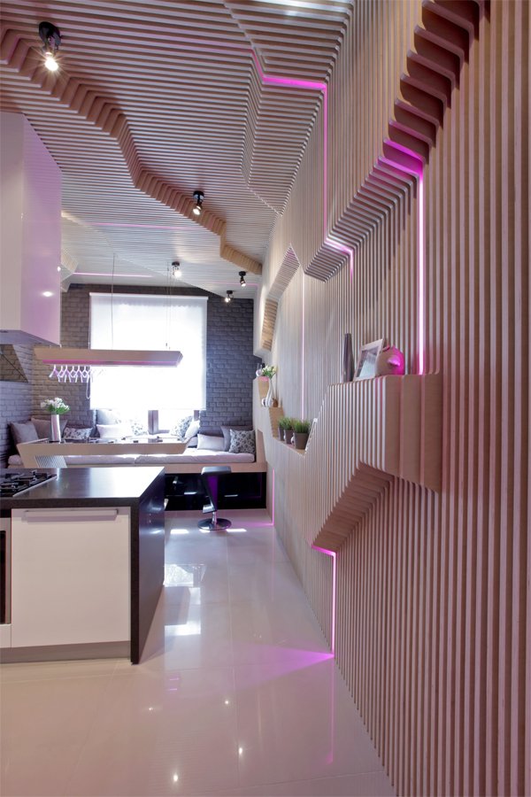 Futuristic Kitchen With Smart Space Saving Solutions
