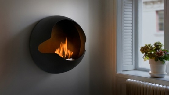 Futuristic Round Bioethanol Fireplace