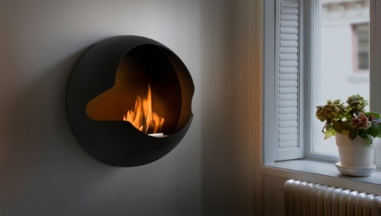 Futuristic Round Bioethanol Fireplace Digsdigs Futuristic Round Bioethanol Fireplace