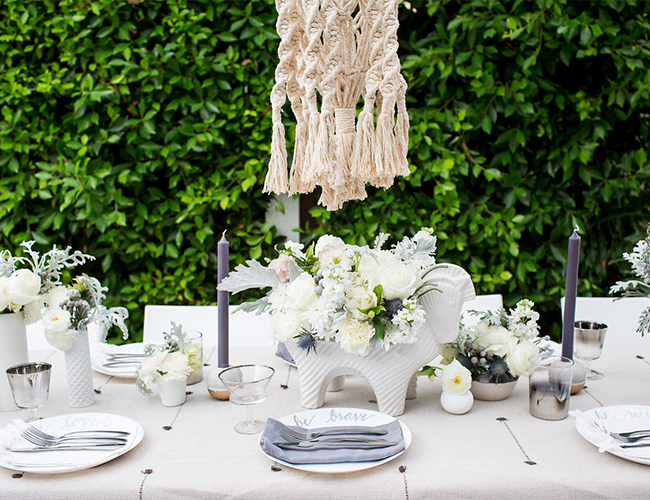 gender neutral baby shower table setting