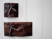 Geometric Block Clock From Walnut And Marple