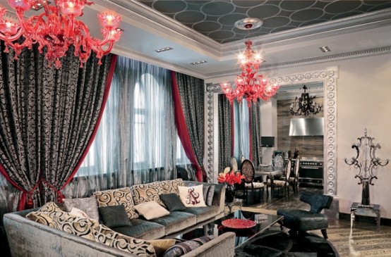Glamour Apartment In Black And Red