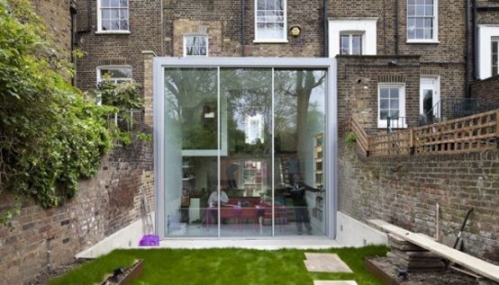 Modern Glass Cube Extension of Victorian Terraced House