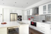 glossy white kitchen