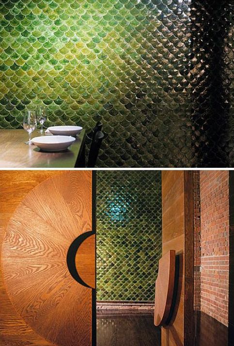 Gorgeous And Eye Catching Fish Scale Tiles Décor Ideas