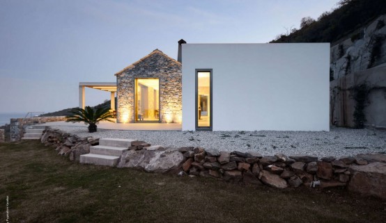 Gorgeous Seaside Villa Melana In White Stone