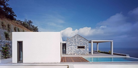 Gorgeous Seaside Villa Melana In White Stone