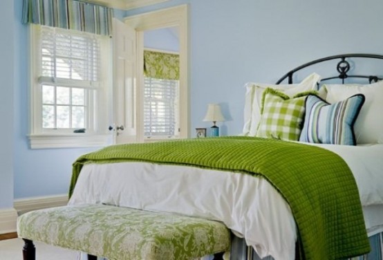 Green Accents In Bedrooms