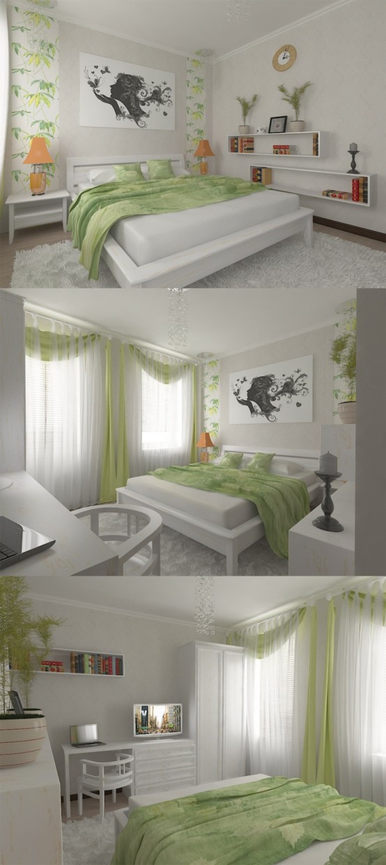 Green Accents In Bedrooms