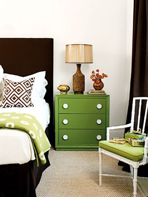 Green Accents In Bedrooms