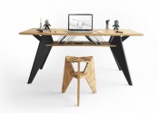 Green And Practical Viva Desk With A Crafted Touch