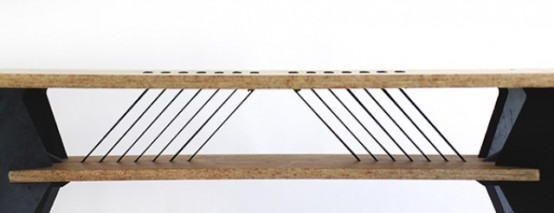 Green And Practical Viva Desk With A Crafted Touch