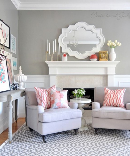 45 Grey And Coral Home D cor Ideas DigsDigs 45 Grey And Coral Home D cor Ideas DigsDigs