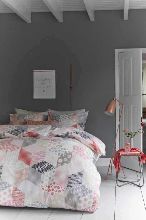 45 grey and coral home décor ideas - digsdigs