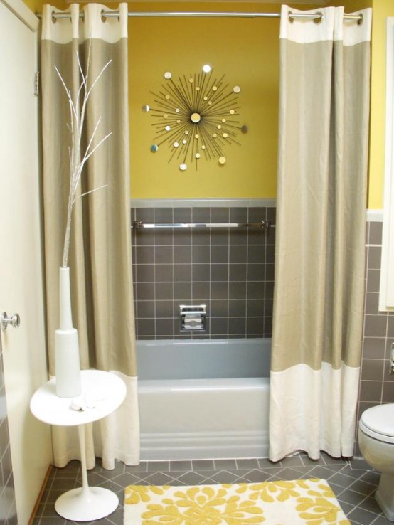 Grey Yellow Bathroom