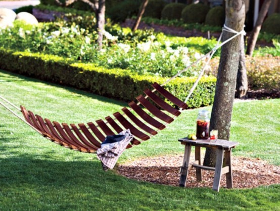 Hammock, Table And Swing Made Of Old Wine Barrels