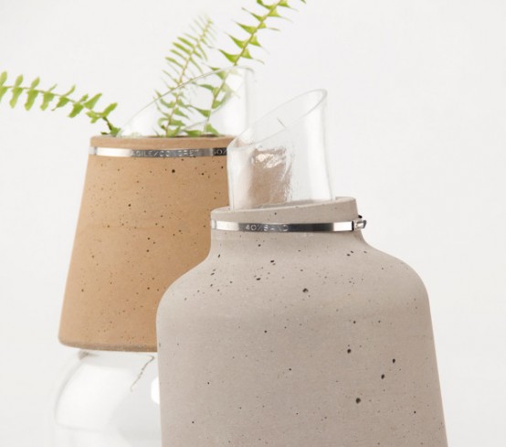 Harmonious Combo 100sand Vases From Glass Concrete And Sand