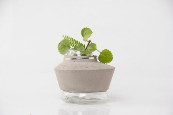 Harmonious Combo 100sand Vases From Glass Concrete And Sand