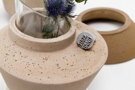 Harmonious Combo 100sand Vases From Glass Concrete And Sand