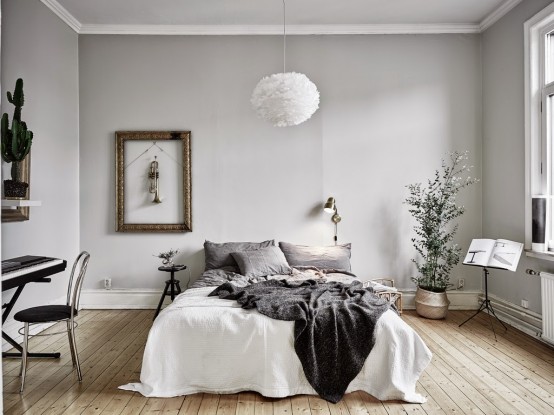 Harmonious Scandinavian Apartment With Musical Instruments In Decor
