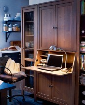 Home Office On A Kitchen Thanks To Using Smart Furniture