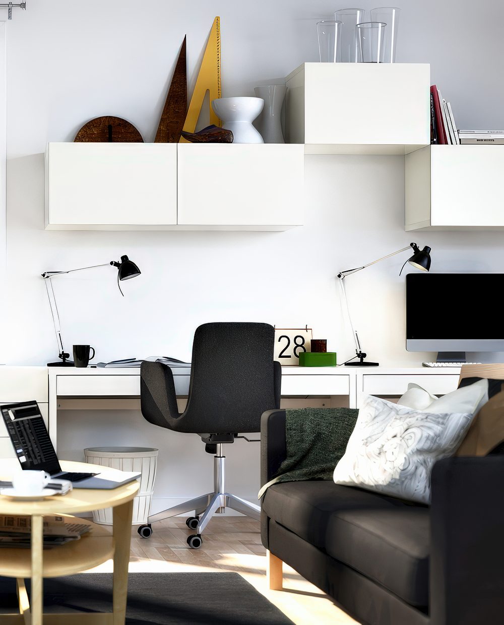 Inspiración para escritorios pequeños  Home office space, Small space  living, Small spaces