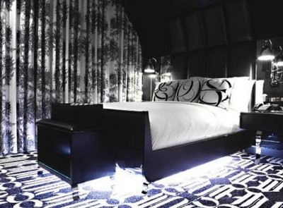 Hotel Style Bedroom With Glowing Bed
