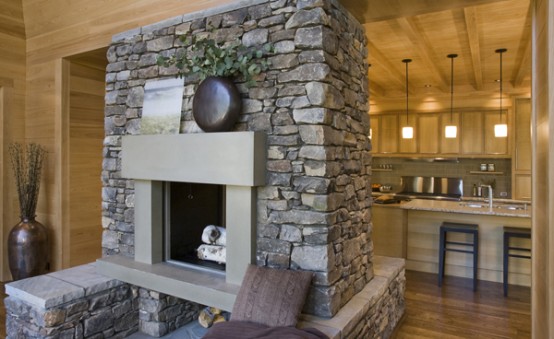 House In Forested Landscape Dining Room