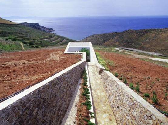 House On The Hill Linked To The Landscape