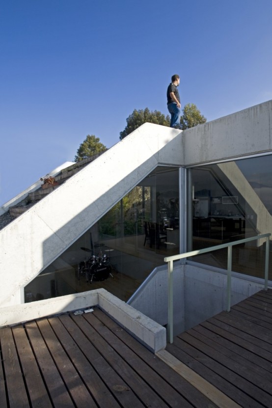 House With Backyard On The Roof