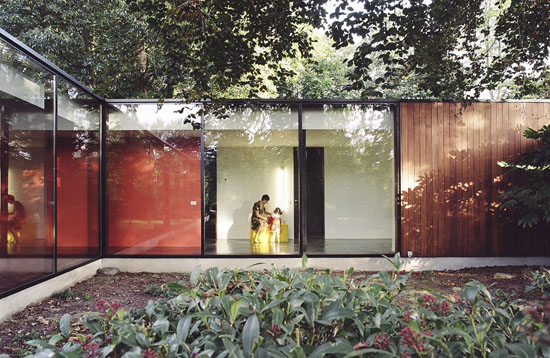House With Large Glazing And Very Old Pine Tree On Site