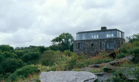 Sustainable House With Raw Stone Exterior