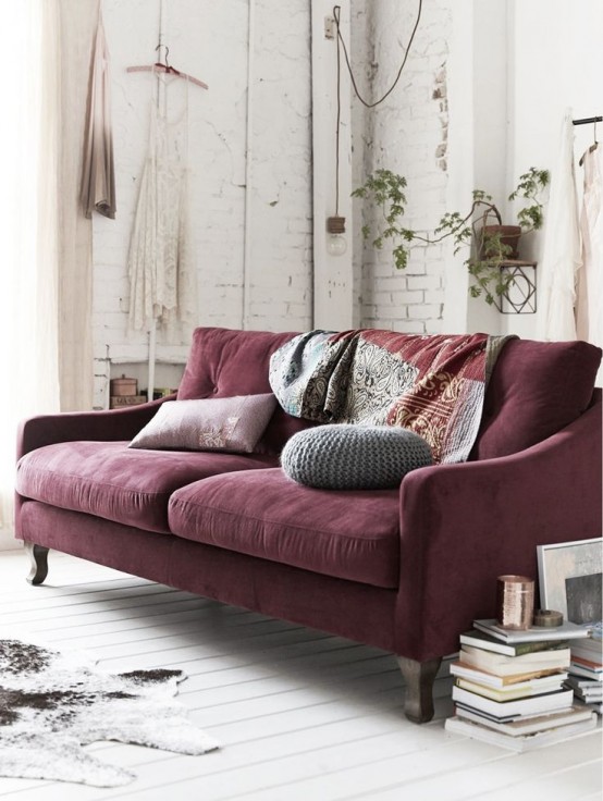 How To Accentuate Your Living Room With Marsala Ideas