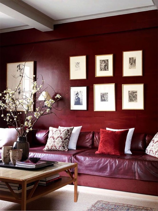 How To Accentuate Your Living Room With Marsala Ideas